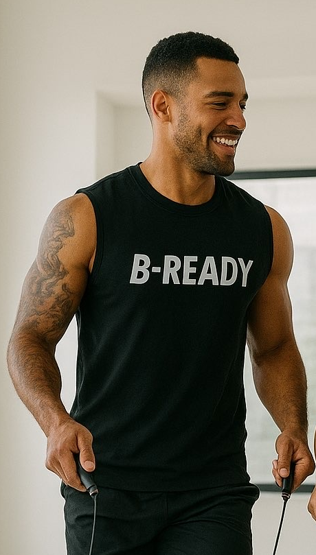 B-Ready Men’s Black Tank Top – Performance Gymwear
