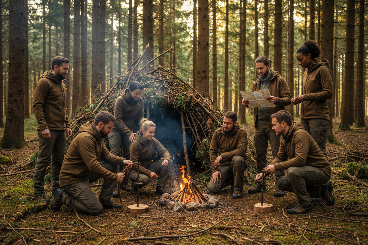 🔥 SURVIVAL TRAINING &amp; BUSHCRAFT - Premium Team-Building Erlebnis!

Extremes Team-Building in der Wildnis! Survival-Skills, Bushcraft-Techniken und Team-Challenges - das intensive Erlebnis für Ihr Team.

✅ Was ist enthalten (€3,000):
🏕️ 6-8 Stunden Intensiv-Programm - Survival &amp; Bushcraft Training
👨🏫 2-3 Survival-Experten - Professionell zertifiziert
🔥 Feuer machen - Ohne Feuerzeug, verschiedene Techniken
🏠 Shelter-Bau - Notunterkunft aus Naturmaterialien
🗺️ Navigation - Orientierung ohne GPS
