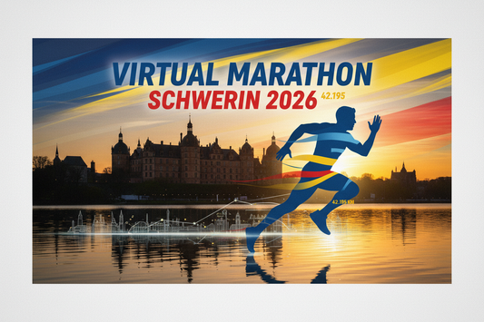 🏃 Virtual Marathon Schwerin 2026 - Laufe für Mecklenburg-Vorpommern!

Repräsentiere Schwerin &amp; MV! Virtueller Marathon mit Schwerin-Trikot in Blau-Gelb-Rot.

✅ Im Ticket enthalten (€55):
🎽 Schwerin City Trikot - Design mit Schweriner Schloss (Blau/Gelb/Rot)
🏅 Digitale Finisher-Medaille
📜 Digitales Zertifikat
🗺️ Schwerin Route Map - 42,195 km (Schweriner See → Schloss → Altstadt)
🏆 Leaderboard
❤️ €25 Charity Spende
📋 Spendenquittung

Lauf für Schwerin! Skyline Schwerien background 