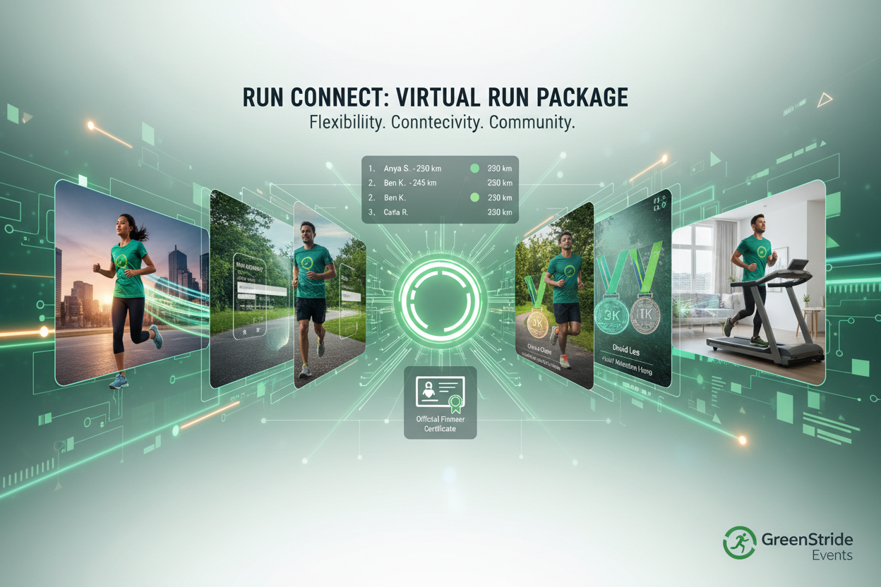 🟢 VIRTUAL RUN PAKET - Digital &amp; Flexibel

Ideal für Firmen, Schulen &amp; Organisationen! Kein Behördenaufwand, schnell umsetzbar, maximale Flexibilität.

✅ Was ist enthalten:
🎽 Individuelles Trikot-Design - Mit eurem Logo &amp; Farben
📱 Digitale Anmeldeplattform - Einfache Registrierung
🗺️ Freie Streckenwahl - Jeder läuft wo er will
🏅 Digitale Medaillen - Personalisiert mit Namen
📜 Digitale Zertifikate - Zum Download
🏆 Community-Ranking - Leaderboard für eure Gruppe
❤️ Charity-Komponente - Optio