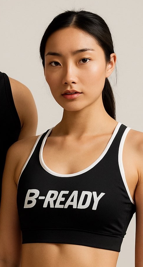 B-Ready Women’s Black Tank Top with White Trim